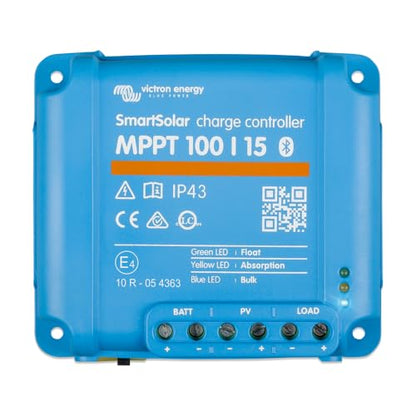 Victron Energy SmartSolar MPPT Solar Charge Controller (Bluetooth) - Charge Controllers for Solar Panels - 100V, 15 amp, 12/24-Volt - style: 100V, 15A