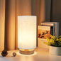 Small Bedside Table Lamp for Bedroom, Minimalist Wood Base & Round Fabric Shade, Mini Cute Cozy Warm White Nightstand Boho Lamp, Study Desk Night Stand Light for Room, Dorm, Nursery, Living Room - size: Round - Set of 1