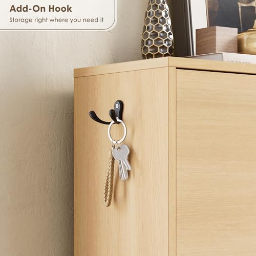 Nicetree Shoe Storage Cabinet with 2 Flip Drawers, Slim Shoe Cabinet, Hidden Shoe Rack Cabinet, Shoe Storage Cabinet for Entryway, Hallway, Foyer, Natural Oak - color: Natural Oak, style: 2-Drawers