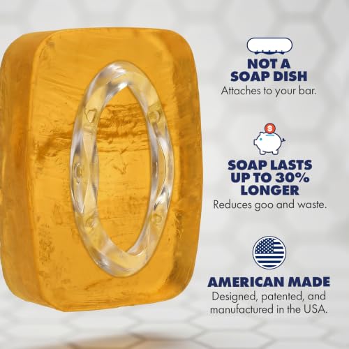 SoapStandle Bar Soap Gripper | No Goo or Mess Soap Holder for Bath and Showers | Made from Post Consumer Plastic Non Slip Quick Dry Bar Soap Holder | Clear - 2-Pack - color: Clear