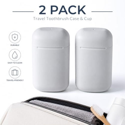 2PCS Leakproof Travel Soap Case with Draining Layer, Portable Soap Container Bar Soap Holder for Traveling Camping Gym Bathroom Shower(Gray)