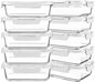 KOMUEE 10 Packs 30 oz Glass Meal Prep Containers,Glass Food Storage Containers with Lids,Airtight Lunch Bento Boxes,Microwave, Oven, Freezer and Dishwasher,White - color: White