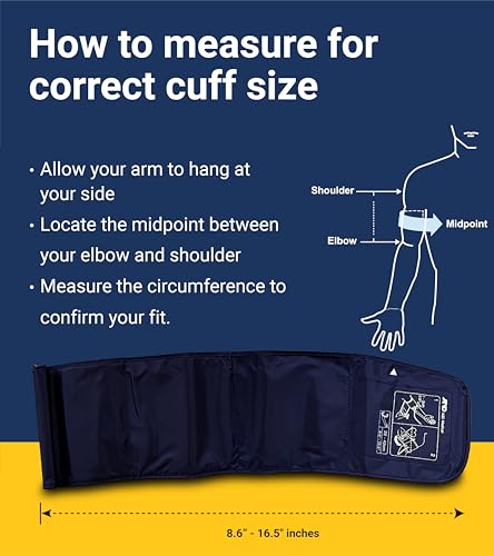 A&D Medical Blood Pressure Monitor for Home Use, UA-651 – Upper Arm Precise BP Machine – Wide Range Cuff (8.6-16.5” / 22-42cm), Adults, 4 AA Batteries - style: Monitor with Wide Range Cuff + AC port