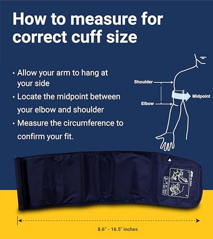 A&D Medical Blood Pressure Monitor for Home Use, UA-651 – Upper Arm Precise BP Machine – Wide Range Cuff (8.6-16.5” / 22-42cm), Adults, 4 AA Batteries - style: Monitor with Wide Range Cuff + AC port