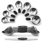 Spring Chef Magnetic Measuring Cups & Spoons Set, Patented, Strong N45 Magnets, Heavy Duty Stainless Steel Fits in Spice Jars for Baking & Cooking, BPA Free, Round Set of 15 with Leveler, Black - color: Black, size: Set of 15