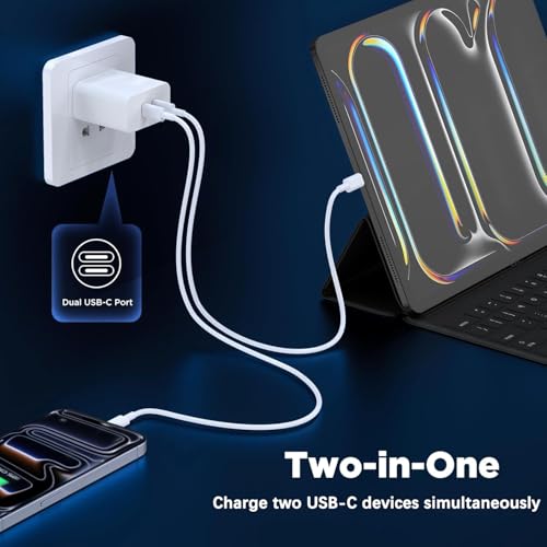 USB C Charging Block Fast Charger,2Pack 40W Dual Port Fast USB C Wall Charger Block,Type C Charging Plug Power Adapter Compatible with iPhone 17 Pro Max/Air/17e/16e/16 Plus/15/14/13/12/11/XS/XR/X,iPad
