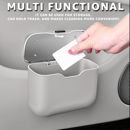 HOLDCY Car Trash Can, Waterproof Multi‑Functional Auto Trash Bin for Door/Console/Seat Back, Universal Vehicle Garbage Can for Car/Truck/SUV Drivers (Gray) - color: Gray