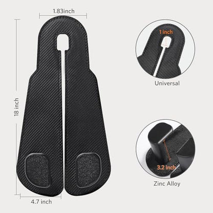 CoBak Extra Wide Car Seat Back Hooks, Premium Stitched Leather Headrest Hangers with Wide Slot Structure, Universal for Any-Width Purses, Handbags, Bags (2 Pack), Carbon Fiber Black - color: A-Wide Version - Carbon Fiber Black, size: 2-Hooks