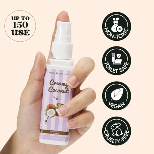 Toilet Spray, Citrus, Ocean & Coconut, 3 Pack 1.7 fl oz each, Bathroom Odor Eliminator, Travel Size, Essential Oil Freshener, Up to 255 Sprays