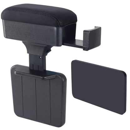 Rupse Car armrest Storage Box,Car Center Console armrest Box with Cup Holder,Forearm Wrist Support Adjustable Armrest for Most Car Models - style: Black
