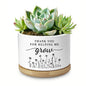 Thank You Teacher Appreciation Gift, Succulent Planter, Flower Cactus Plant Pot, Appreciation Gifts for Teachers Mom Women, Teacher Gifts Thank You for Helping Me Grow (No Plants) - color: Thank You Grow