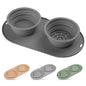 Puppy Dog Bowl,Travel Bowls Dog Food Bowls&Dog Water Bowls,No Spills,Collapsible Double Bowl,Suitable for Small and Medium Sized Dogs(Dark Grey) - color: Dark grey