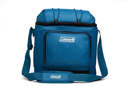 Coleman Chiller Insulated Soft Cooler, Leakproof 9/16/30 Can Cooler with 12+ Hour Ice Retention, Made with Recycled Materials, Great for Lunch, Camping, Beach, Pool, Sports, & More - color: Blue, style: 30 Can
