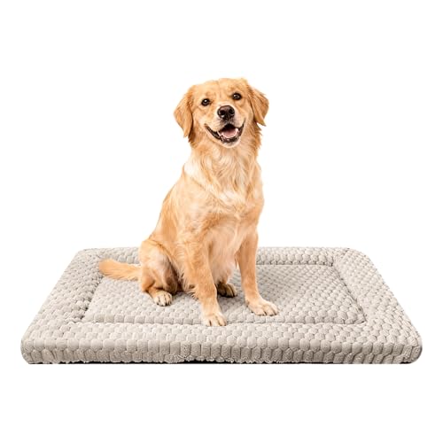 Dog Bed Mat,Reversible & Ultra Soft Kennel Pad-Machine Washable Pet Bed for Dogs & Cats-All-Weather Crate Liner for Crates,Carriers & Travel (Light Gray, 30" L x 20" W x 1.5" Th) - color: Light Gray, size: 30.0"L x 20.0"W x 1.5"Th