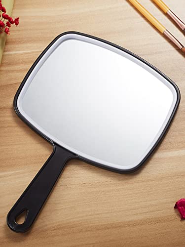OMIRO Hand Mirror, Black Handheld Mirror with Handle, 6.6" W x 9.2" L - size: 9.6"L x 6.3"W - Pack of 1