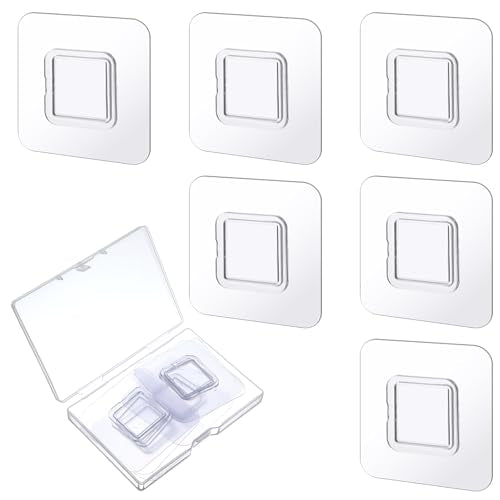 6 PCS Shower Phone Holder, Self-adhesive Sticker Replacement, Wall Mounted Replacement Sticky pads, Waterproof Phone Holder's Hook Replacements Adhesive Strip for Toothpaste Dispenser Wall Mounted