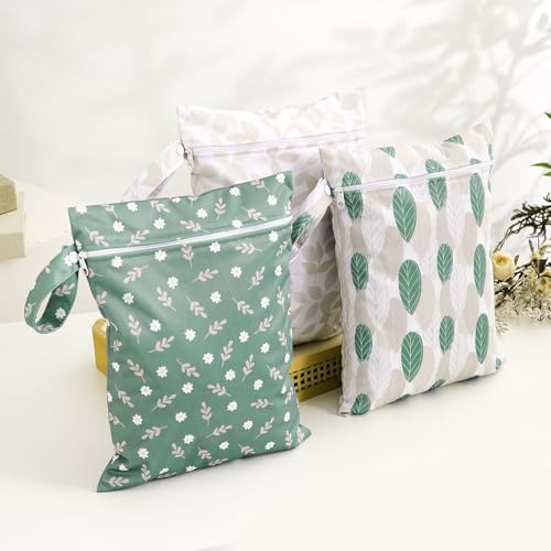 Happy Flute 3 Set Wet Bag Storage Bag Zipper Waterproof Washable | Travel Bags, Beach, Pool, Gym Bag for Cloth Diaper, Swimsuits & Wet Clothes for Baby,11.8x15.7inch - color: YMX002-S13