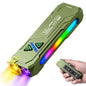 EDC Rechargeable Flat Flashlight 1000 Lumens White LED/UV/RGB Ambient Signaling Flashlights, Magnetic Clip on Pocket Light for Outdoors, Emergency, Working (1, Green, Compact) - color: Green