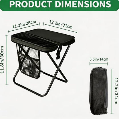2 Pack 2-in-1 Folding Chair & Backpack Chair – Portable Stool with Storage & Adjustable Strap, Heavy Duty 265LBS Small Folding Chair for Outdoor Camping, Fishing, & Hiking