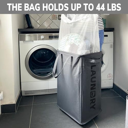 Goodpick Laundry Basket with Wheels, Laundry Hamper with Removable Wash Bag, Clothes Hamper, Rolling Laundry Basket, Dorm Room Essentials, 75L, Grey - color: Grey 1-Pack