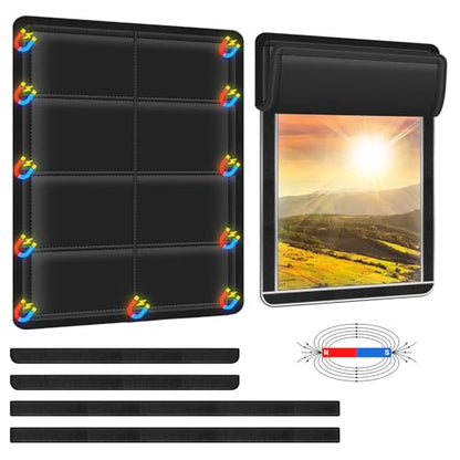 RV Window Shade, Magnetic RV Blackout Camper Window Cover with UV Protection & Privacy Features, Insulation Waterproof Fabric Reflective Silver Coating 25" (L) * 16" (W)- Stitched-Edge Design - size: Magnetic (Stitched-Edge)