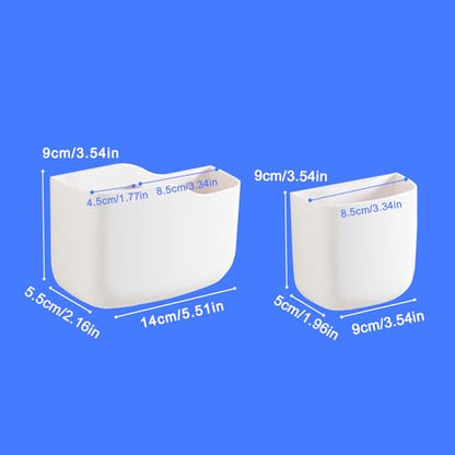 Remote Holder Wall Mount TV FAN Remote Control Holder Bedside Caddy Wall Organizer Phone Holder for Office Adhesive Media Player Controller Holder Box Tray Home Desk Nightstand 1 BIG 2 SMALL WHITE - color: 1BIG2SAMLL WHITE