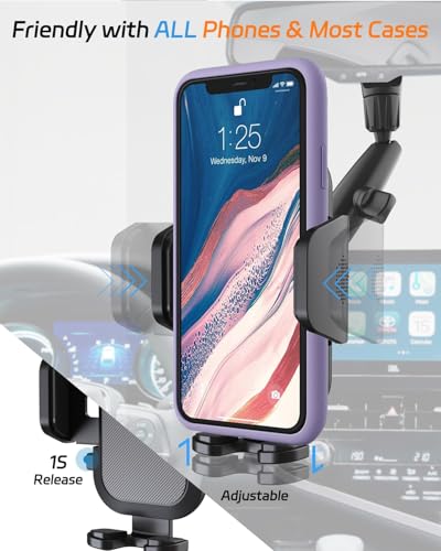 2026 Upgraded Rear View Mirror Phone Holders for Your Car, Multi-Directional Dual 360 Rotatable Adjustment Phone Mount for iPhone Android Cell Phones