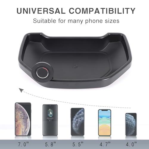 Black ABS Car Center Console Dash Table Storage Tray Fit for Toyota Tundra 2014-2021 Instrument Organizer Phone Holder Cradle Accessories (with Mobile Phone Holder(C)) - style: With Mobile Phone Holder(C)