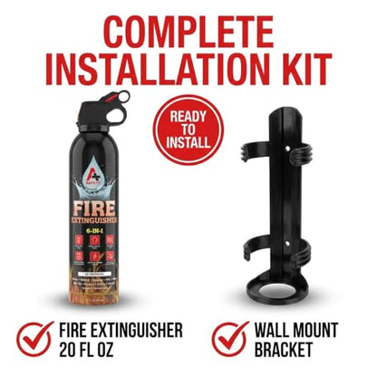 A+ Safety Fire Extinguisher, Portable, Safe to Store in Cars & Garages, Great for Airbnb Trips, College Students, & Home Use, Mounting Brackets Included for Quick Access, 4-Pack