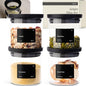 KIVY Airtight Glass Jars with Lids & Labels [4x 17oz] Stackable Glass storage jars with airtight lids - Black Glass Jars with airtight lid - Food Glass canisters with transparent lids - size: 17oz * 4