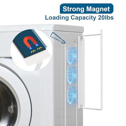EASTTOWEST Magnetic Hanger Organizer Stacker,Clothes Hanger Storage Rack,Hanger Holder for Closet Laundry Room Washing Machine,White - color: White