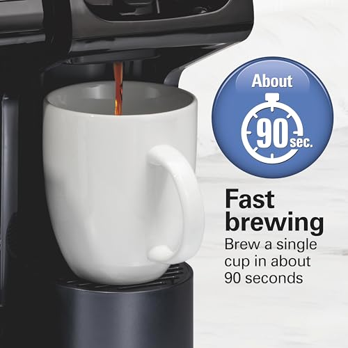 Hamilton Beach FlexBrew Trio 2-Way Coffee Maker, Compatible with K-Cup Pods or Grounds, Combo, Single Serve & Full 12c Pot, Black - Fast Brewing (49902) - color: Black, Fast Brewing, Removable Reservoir