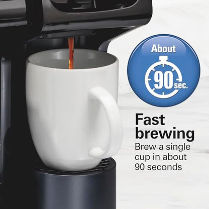 Hamilton Beach FlexBrew Trio 2-Way Coffee Maker, Compatible with K-Cup Pods or Grounds, Combo, Single Serve & Full 12c Pot, Black - Fast Brewing (49902) - color: Black, Fast Brewing, Removable Reservoir
