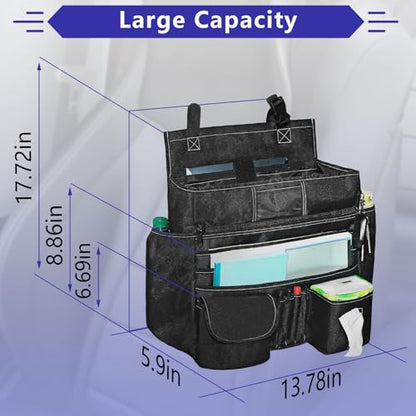 LIWSHWZ Seat Organizer Front Seat,Patrol Bag Law Enforcement with Large Storage,Universal Fit for Front & Back Seats,Dedicated Tablet and 17 Inch Laptop Storage,for Truck Office, Police,Black - size: 17.72" L x 13.78" W x 5.9" H