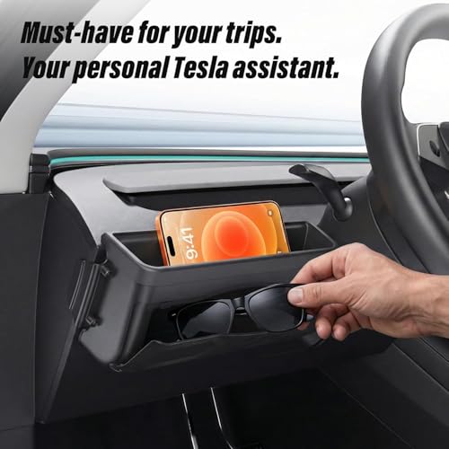 Topfit Dashboard Organizer for Tesla Model Y Multifunctional Storage Box Sunglasses Glove Box Organized Accessories for Tesla Model Y (2025-2026) - style: 2025-2026