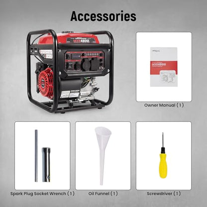 maXpeedingrods 4800 Watt Portable Inverter Generator, Gas Powered Open Frame Generator with ECO Mode, Lightweight for Outdoor Camping, Home Backup, Garden - style: MXR4800I+Gas+Open Frame