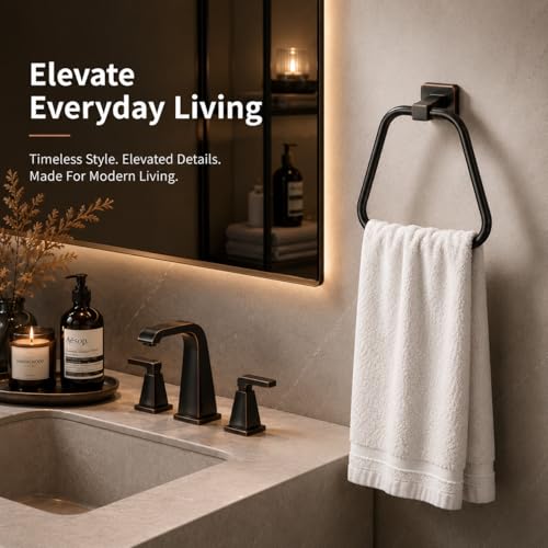 Oil Rubbed Bronze Towel Ring for Bathroom, Kitchen Bath Towel Holder Hangers Wall Mount Heavy Duty Stainless Steel - color: Oil Rubbed Bronze, size: 1 Pack