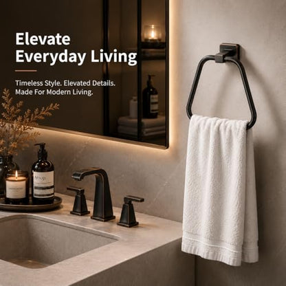 Oil Rubbed Bronze Towel Ring for Bathroom, Kitchen Bath Towel Holder Hangers Wall Mount Heavy Duty Stainless Steel - color: Oil Rubbed Bronze, size: 1 Pack