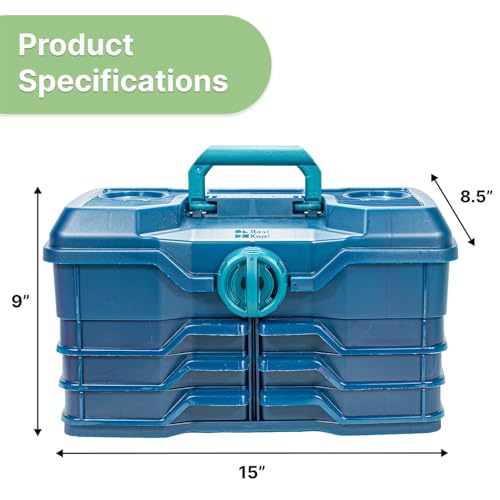 Best Kept | Bathroom Storage Case | Portable Travel Toiletry Case | Shower Lidded Caddy | Travel Toiletry Train Case | Navy Blue - color: Navy Blue