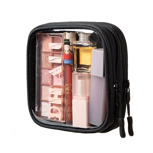 Small Clear Double Layer Pouch, Portable Makeup Bag, Mini Organizer for First Aid, Jewelry, Diaper Essentials, Snacks & Gifts(1)