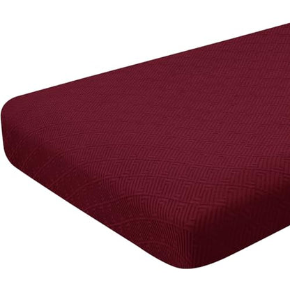 ZNSAYOTX Stretch Cushion Covers Sofa Cushion Couch Seat Covers Slipcovers Soft Replacement Unique Pattern Furniture Protector with Elastic Bottom (Wine Red, 1 Pc 3-Seat Cushion Cover) - color: Wine Red, size: 1 Cushion Sofa