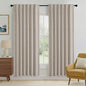 RYB HOME Natural Beige 100% Blackout Linen Curtains 72 inch Long, Thermal Insulated & Privacy Assurd Drapes for Bedroom/Office/Nursery, Rod Pocket & Back Tab Window Treatment, W52 X L72, 2 Panels - color: Natural Beige, size: 52"W x 72"L (Pack of 2)