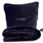 Kululu Travel Blanket and Pillow Set, Airplane Blanket Compact 2-in-1 Combo Set, Flight Essentials Poncho with Pocket, Pouch & Luggage Backpack Strap | Travelers Gifts Accessories 62"x45" (Space Blue) - color: Space Blue