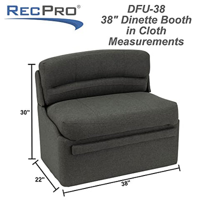 RecPro Charles 38" RV Dinette Booth with Storage | Cloth | Converts to Bed | RV Dining Room | RV Furniture (1 Booth, Fossil) - color: Fossil, size: 1 Booth