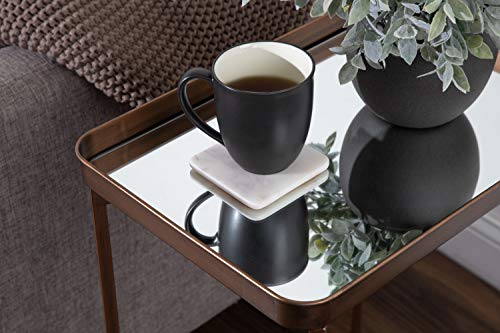 Kate and Laurel Celia Modern Mirrored Tray Side Table, 18 x 12 x 26, Dark Bronze, Foldable Rectangular End Table for Storage and Display