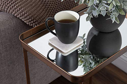 Kate and Laurel Celia Modern Mirrored Tray Side Table, 18 x 12 x 26, Dark Bronze, Foldable Rectangular End Table for Storage and Display