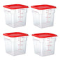 4 Pack Clear Food Storage Containers with Lids and Handles Polycarbonate Square Commercial Food Containers, NSF (8Qt) - color: 8Qt