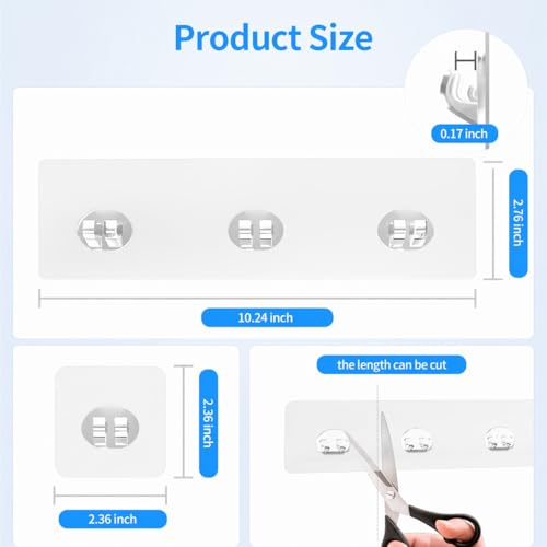 Elegant Shower Caddy Adhesive Replacement, 6 PCS Strong Waterproof Adhesive Hooks and Strips for Shower Shelf and Bathroom Storage Shelves, No Drilling Also Fit Kitchen Rack - color: Transparent-6 Pack