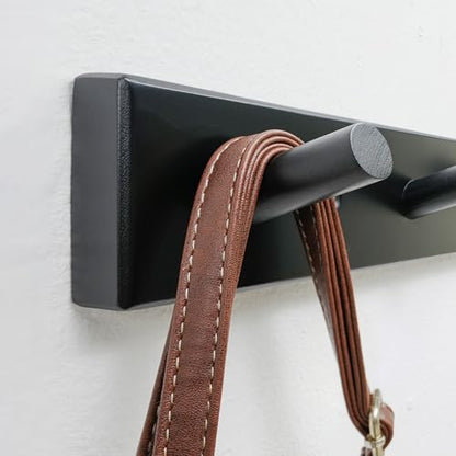 WEBI Coat Rack Wall Mounted,10 Hooks,38" Long Coat Hanger Wall Mount,Bamboo Peg Rail Hat Hooks for Hanging Caps,Jacket,Clothes,Coats,Black,2 Packs - color: Black, size: 38 inch(2 Packs)