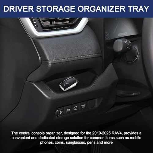 Driver Storage Organizer Tray, Car Console Organizer, Driver's Interior Insert Tray, Car Interior Accessories Dashboard Storage Box Fit for Toyota RAV4 2025 2024 2023 2022 2021 2020 2019